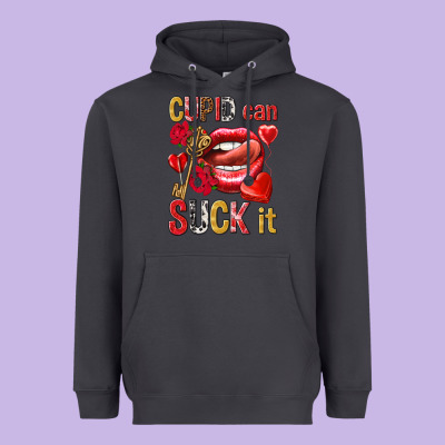 Cupid Can Suck It Valentine's Day Heavyweight Hoodie Designed By Howdyjamesfarm