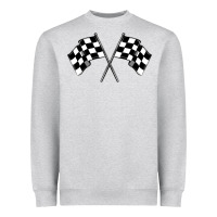 Heather Grey race flag Heavyweight Sweatshirt - MaliasSmallBusiness