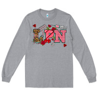 Heather Grey valentinesday lpn Long Sleeve Tee - NancyCooperArtShop