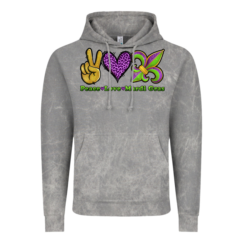 Peace Love Mardi Gras Vintage Hoodie by Jasminsmagicworld | Teevron
