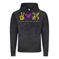 Vintage Black peace love mardi gras Vintage Hoodie - Jasminsmagicworld