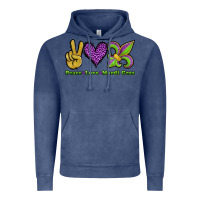 Vintage Denim peace love mardi gras Vintage Hoodie - Jasminsmagicworld