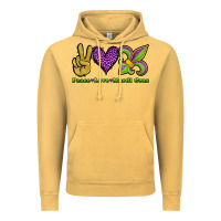Vintage Mustard peace love mardi gras Vintage Hoodie - Jasminsmagicworld