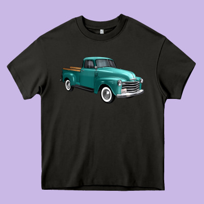 Western Truck 34 View Heavy Core Tee Designed By Fadigitalartstudio