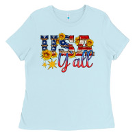 Baby Blue usa y all Ladies Tee - HRA Design Shop