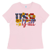 Bubblegum Pink usa y all Ladies Tee - HRA Design Shop