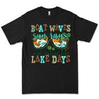 Black boat waves sun rays aint nothing like lake days Premium Tee - AdoDesignShop