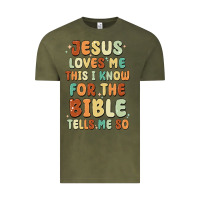 Vintage Olive jesus loves me this i know for the bible tells me Vintage Tee - MaliasSmallBusiness