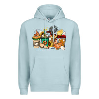 Blue Mist Chicken coffee cups Premium Hoodie - HowdyJamesFarm
