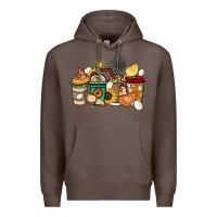 Coffee Chicken coffee cups Premium Hoodie - HowdyJamesFarm