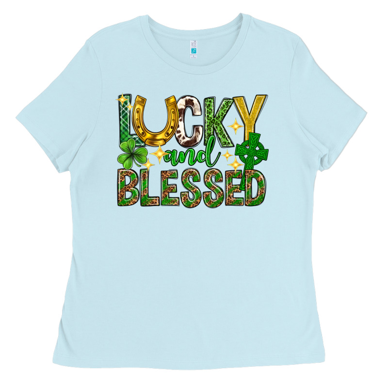Lucky And Blessed St. Patricks Day Ladies Tee by Neo Western | Teevron