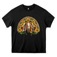 Black Western Leopard Sunflower Goat Rainbow Heavy Core Tee - BarkalooDesign