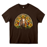 Chocolate Brown Western Leopard Sunflower Goat Rainbow Heavy Core Tee - BarkalooDesign
