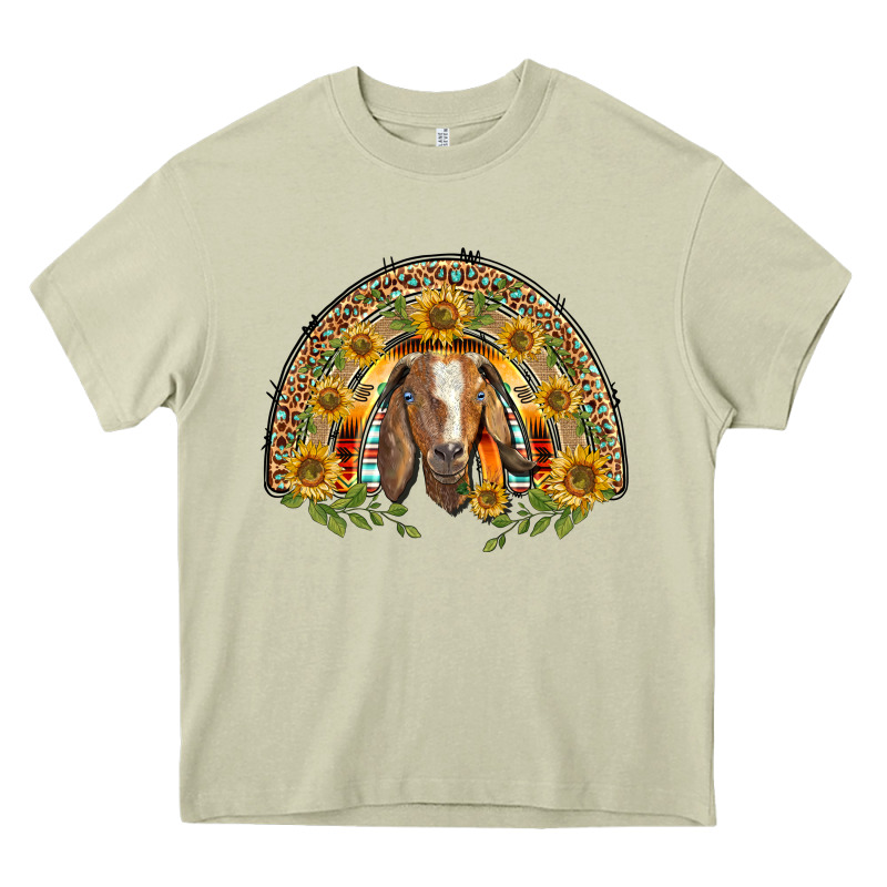 Western Leopard Sunflower Goat Rainbow Heavy Core Tee by BarkalooDesign | Teevron