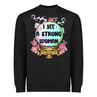 Black i see a strong woman Heavyweight Sweatshirt - MaliasSmallBusiness