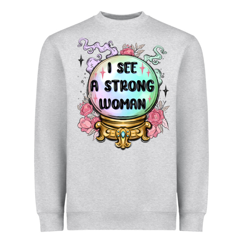 I See A Strong Woman Heavyweight Sweatshirt by MaliasSmallBusiness | Teevron