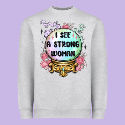 I See A Strong Woman Heavyweight Sweatshirt Designed By Maliassmallbusiness