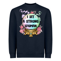 Navy i see a strong woman Heavyweight Sweatshirt - MaliasSmallBusiness