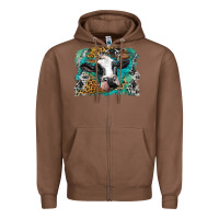 Chestnut holstein cow leopard and western background Zipper Hoodie - BarkalooDesign