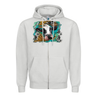 Dove Grey holstein cow leopard and western background Zipper Hoodie - BarkalooDesign