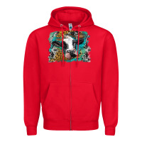 Red holstein cow leopard and western background Zipper Hoodie - BarkalooDesign