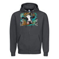 Smoke holstein cow leopard and western background Zipper Hoodie - BarkalooDesign