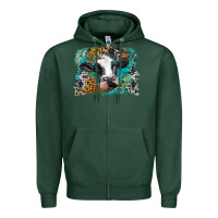 Sports Green holstein cow leopard and western background Zipper Hoodie - BarkalooDesign