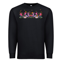 Black wild flowers Premium Sweatshirt - TumblerDesignByShophia