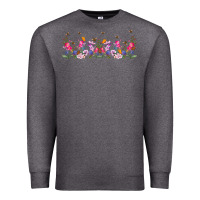 Charcoal Heather wild flowers Premium Sweatshirt - TumblerDesignByShophia