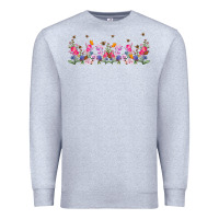 Heather Grey wild flowers Premium Sweatshirt - TumblerDesignByShophia