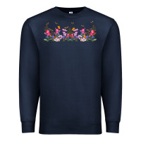 Navy wild flowers Premium Sweatshirt - TumblerDesignByShophia