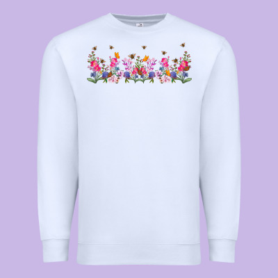 Wild Flowers Premium Sweatshirt Designed By Tumblerdesignbyshophia