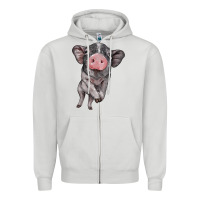 Dove Grey baby pig Zipper Hoodie - BarkalooDesign