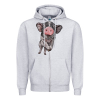 Heather Grey baby pig Zipper Hoodie - BarkalooDesign