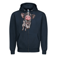 Navy baby pig Zipper Hoodie - BarkalooDesign