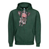 Sports Green baby pig Zipper Hoodie - BarkalooDesign