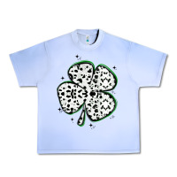 Four Leaf Clover Dalmatian Print Grunge Urban Heavy Tee | Teevron