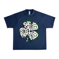 Navy four leaf clover dalmatian print grunge Urban Heavy Tee - MaliasSmallBusiness