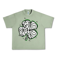 Oil Green four leaf clover dalmatian print grunge Urban Heavy Tee - MaliasSmallBusiness