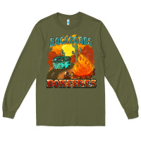 Army Green backroads and bonfire Long Sleeve Tee - NancyCooperArtShop