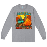 Heather Grey backroads and bonfire Long Sleeve Tee - NancyCooperArtShop