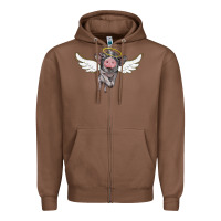 Chestnut angel baby pig Zipper Hoodie - BarkalooDesign