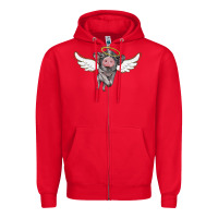 Red angel baby pig Zipper Hoodie - BarkalooDesign
