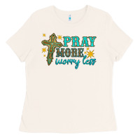 Bone pray more worry less Ladies Tee - HRA Design Shop