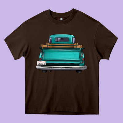 Western Truck Back View 2 Heavy Core Tee Designed By Fadigitalartstudio