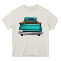 Cream western truck back view 2 Heavy Core Tee - FaDigitalArtStudio