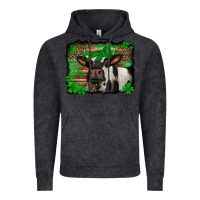 Vintage Black st Patricks cow with leopard background holstein cow Vintage Hoodie - Jasminsmagicworld