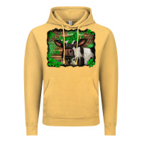 Vintage Mustard st Patricks cow with leopard background holstein cow Vintage Hoodie - Jasminsmagicworld