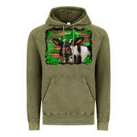 Vintage Olive st Patricks cow with leopard background holstein cow Vintage Hoodie - Jasminsmagicworld