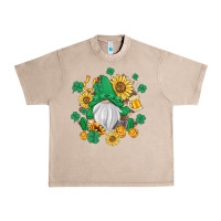 French Oak st patrick's day shamrock sunflowers gnome Urban Heavy Tee - MaliasSmallBusiness